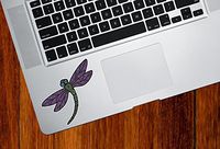 Yadda-Yadda Design Co. Dragonfly - Patterned Dragonfly - Vinyl Trackpad Tablet Decal - Copyright2016 (3" w x 2.75" h) (Small, Purple Wings)