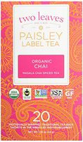 TWO LEAVES AND A BUD Paisley Organic Chai Tea 20 Bag, 0.02 Pound