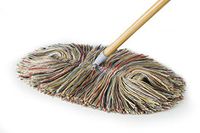 Sladust Wool Dry Mop - Big Wooly and Wooden Handle