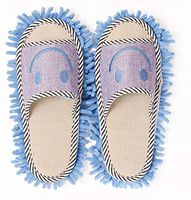 Moolecole Microfiber House Floor Cleaning Mop Slippers Detachable Mopping Shoes Cleaning Tool Fits Mens Size 7-8.5 Blue