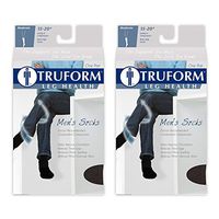 Truform Men's 15-20 mmHg Knee High Cushioned Athletic Support Compression Socks, Tan, X-Large (Pack of 2)