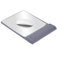 DATARAM Aluminum Mouse Pad with Memory Foam Wrist Rest, Hard Silver Metal Non-Slip PU Base Mouse Mat for Gaming, Office, PC, Laptop (Gray)