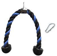 Universal Tricep Rope Pull Down - 28 Inch Heavy Duty Nylon Rope, Easy to Grip & Non Slip Cable Attachment, Ideal for Professional Gyms Too（Black Blue）