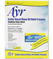 Ayr Saline Nasal Rinse Kit Refill Packets, 100-Count Packets (Pack of 2)