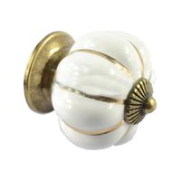 PANDA SUPERSTORE Set of 2 40mm Colorful Ceramic Cabinet Knob Drawer Pull Handle (White)