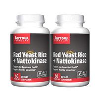 Jarrow Formulas Red Yeast Rice + Nattokinase Vegan Dietary Supplement - 60 Veggie Caps (Pack of 2)