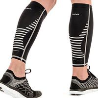 Mava Sports Calf Compression Sleeve Support for Men and Women - Perfect Shin Sleeve for Gym Workout, Running, Leg Cramps,Pain Recovery, Shin Splints and Sore Muscles (Black, Large)