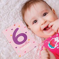 Rising Star Baby Girls Milestone Photo Prop Cards, Age 0-12M, 12 Cards Gift Set