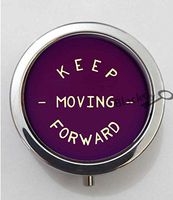 BlackKey Keep Moving Forward Quote 3-Compartment Decorative Pocket Gift Box Case Organizer for Pill, Color 1 -553