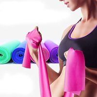 MeterMall Yoga Elastic Rope Rubber Resistance Belt Environmental Fitness Stretching Band Random Color