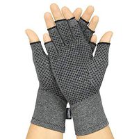 Andyshi Arthritis Compression Health Gloves Breathable Moisture Wicking Fabric Half Finger Glove Physical Therapy Rehabilitation Non-Slip Gloves