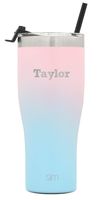 Personalized Simple Modern 32oz Slim Cruiser Tumbler with Straw - Custom Gift Laser Engraved Name - Personalized Vacuum Insulated Travel Mug Ombre: Sweet Taffy