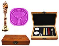 MNYR Elephant Ears Animal Luxury Wood Box Red Brass Metal Peacock Wedding Invitations Gift Cards Paper Stationary Envelope Seals Custom Logo Wax Seal Sealing Stamp Sticks Melting Spoon Wood Gift Kit