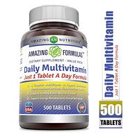 Amazing Formulas Daily Multivitamin Tablets(Non-GMO,Gluten Free)Just 1 Tablets A Day Formula A Complete Multivitamin to Support Cardiovascular Health,Immune Functions,Visual Functions&More*(500 Count)