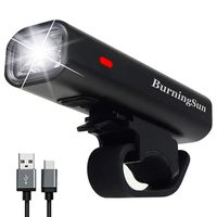BurningSun USB Bike Light Bike Headlight Runtime 8+ Hours 400 Lumen Super Bright Bicycle Front Light Waterproof 4 Mode USB Rechargeable Cycling Riding Lamp LED Flashlight Fits All Bicycles, Road, MTB