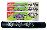 Herb Airtight Tube Pocket Protector with Juicy Jay's White Grape 1.25 Flavored Hemp Rolling Papers 3 Count DC Crafts Nation- Ganesha