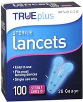 Trueplus Sterile Lancets, 28 Gauge, 100 Each (Packs of 6)