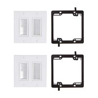 Buyer's Point Dual Brush Wall Plate [UL Listed] (2, White Kit)