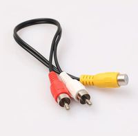 Fun-Home 1 RCA Stereo Female to 2 RCA Male Y Splitter Cable-8 Inch, Yellow