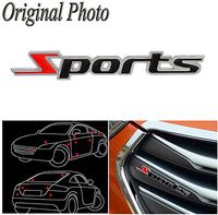 CHAMPLED 2pcs Sports Badge - Emblem Car Van Truck Metal Logo 3D - Adhesive Universal For HONDA INFINITI KIA HYNDAI DACIA DAEWOO