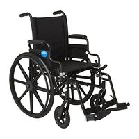 Medline Premium Ultra-lightweight Wheelchair with Flip-Back Desk Arms and Swing-Away Leg Rests for Easy Transfers, Black,  Seat Size: 18" x 16"