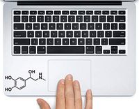 Adrenaline Molecule Science Chemistry Printed Trackpad Clear Vinyl Decal Sticker Compatible with Apple MacBook Pro Air 11" 12" 13" 15" All Years Laptop Keyboard (New 13" MacBook Pro)