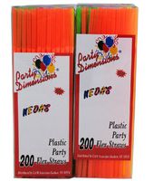 Flexible Drinking Straws 400 Count Bendy Bright Neon Color Cocktail Party Sipper