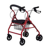 Walkers for Seniors with Seat Old-Fashioned Trolley, Four-Wheeled Walker with seat and footrest, Lightweight and Portable, can be Used for Grocery Shopping Rolling Walkers