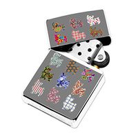 Yorkie Dog Pattern - White Lighter Windproof Flip-Top Refillable with tin Gift Box