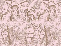 Pink Lullaby Meadow Gift Wrapping Tissue Paper for Art DIY Crafts in Bulk ~ Baby Deer # 249~10 Sheets - 20" X 30"