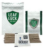 Bundle - 4 Items - Bristle Pipe Cleaners, Leaf Lock Gear Smell Proof Bag, Premium 0.75 Inch Stainless Steel Pipe Screens with Integra Boost Humidity Control Pack