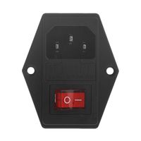 Semoic New 3 Pin Iec320 C14 Ac Inlet Male Plug Power Socket With Fuse Switch 10A 250V