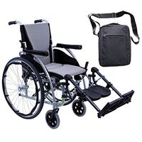 S-Ergo 125 Ergonomic Wheelchair | Seat Size 18" X 17" | Flip-Back Armrest | Upgraded to Elevating Legrests | Frame Color Silver & Free Front Zip Pocket Medical Utility Bag Black!
