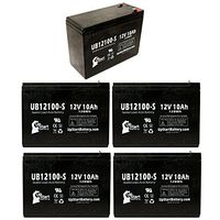 5 Pack Replacement for X-Treme X-250 v2 Battery - Replacement UB12100-S Universal Sealed Lead Acid Battery (12V, 10Ah, 10000mAh, F2 Terminal, AGM, SLA)