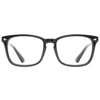 TIJN Blue Light Blocking Glasses Square Nerd Eyeglasses Frame Anti Blue Ray Computer Game Glasses (Black)