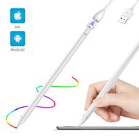 LOBKIN Active Stylus Pen for Touch Screens, Stylus Pen with Magnetic Charging Station Rechargeable Capacitive Digital Pen Compatible for iPad/iPhone/Surface/HP Touch Screen Tablets