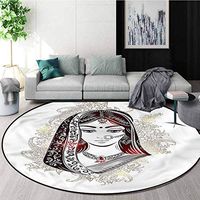 RUGSMAT Wedding Area Rugs Ring 3D Non-Slip Rug,Traditional Bridal Dress Floor Mat Home Decor Diameter-47