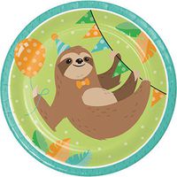 Sloth Party Paper Plates, 8 ct