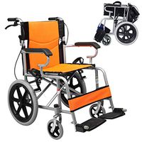 Lightweight Folding Self Propel Wheelchair,Self Propelled Wheelchairs for Elderly People Ergonomic Seat with Handbrakes and Quick Release Rear Wheels Maximum Weight 110 kg