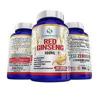 Supreme Potential 100% Pure Korean Red Ginseng for Natural Energy and Cognitive Function Boost, Contains Zero GMOs - 900mg - 200 Capsules - 100 Day Supply - Manufactured in The USA