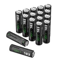 EBL AA Rechargeable Batteries, 1100mAh Ni-CD Solar Lights Battery (Pack of 16)