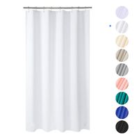 AmazerBath Plastic Shower Curtain, 48" W x 72" H White EVA 8G Thick Bathroom Plastic Shower Curtains No Chemical Odor with Heavy Duty Clear Stones and Rust-Resistant Grommet Holes