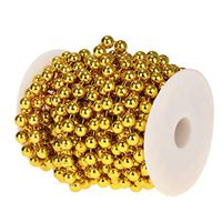 10m Round Pearls Strands Garland Spool Beads Craft Wedding Party Decor DIY |Color - Gold|