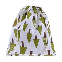 HuntGold Drawstring Storage Bag Travel Fresh Grove Printed Cotton Linen Jewelry Gifts Organizer Pouch 19.6x24 cm