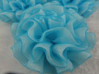 20pc Big 65mm Organza Rose Flower Blue Colors-Free Shipping