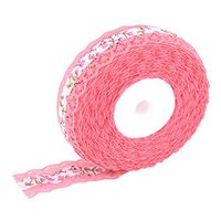 uxcell Flower Print Lace Birthday DIY Gift Decorative Crafting Ribbon Roll Coral Pink