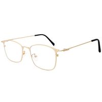 Livho Blue Light Blocking Glasses, Anti Glare UV Filter Square Metal Lightweight Computer Gaming Eyeglasses for Women Men - LI1804 (Gold Frame/Transparent Lens)