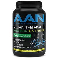 AAN Plant Based Protein 2.04 LBS Vegan Friendly Post or Pre Workout Shake - Naturally Sweetened 28 Servings (Vanilla)