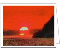Sifnos Sunset - Sifnos, Greece - Set of 6 Blank Notecards By Doggylips