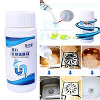 Powerful Sink and Drain Cleaner, Juner Magic Bubble Bombs Fast Foaming Pipe Cleaner Deodorant Chemical Powder Dredge Agent for Kitchen Toilet Pipeline Dredging Quick Cleaning, 110g